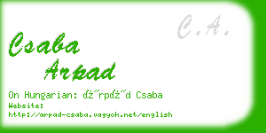 csaba arpad business card